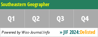 Southeastern Geographer - WoS Journal Info