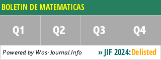 BOLETIN DE MATEMATICAS - WoS Journal Info