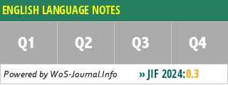 ENGLISH LANGUAGE NOTES - WoS Journal Info