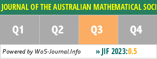 JOURNAL OF THE AUSTRALIAN MATHEMATICAL SOCIETY - WoS Journal Info