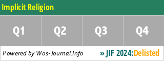 Implicit Religion - WoS Journal Info