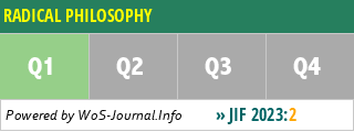 RADICAL PHILOSOPHY - WoS Journal Info