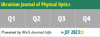 Ukrainian Journal of Physical Optics - WoS Journal Info