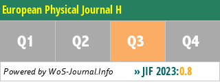 European Physical Journal H - WoS Journal Info
