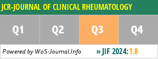 JCR-JOURNAL OF CLINICAL RHEUMATOLOGY - WoS Journal Info