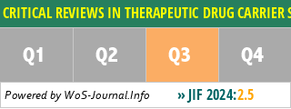 CRITICAL REVIEWS IN THERAPEUTIC DRUG CARRIER SYSTEMS - WoS Journal Info