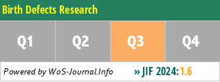 Birth Defects Research - WoS Journal Info