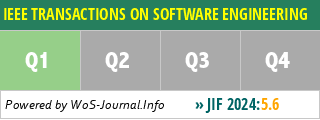 IEEE TRANSACTIONS ON SOFTWARE ENGINEERING - WoS Journal Info