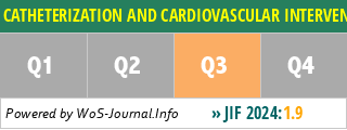 CATHETERIZATION AND CARDIOVASCULAR INTERVENTIONS - WoS Journal Info