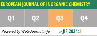 EUROPEAN JOURNAL OF INORGANIC CHEMISTRY - WoS Journal Info