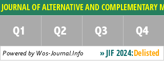 JOURNAL OF ALTERNATIVE AND COMPLEMENTARY MEDICINE - WoS Journal Info