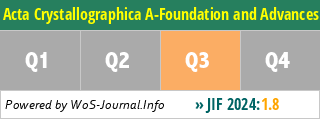 Acta Crystallographica A-Foundation and Advances - WoS Journal Info