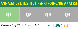 ANNALES DE L INSTITUT HENRI POINCARE-ANALYSE NON LINEAIRE - WoS Journal Info