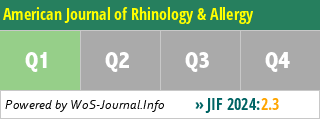 American Journal of Rhinology & Allergy - WoS Journal Info