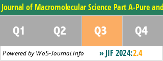 Journal of Macromolecular Science Part A-Pure and Applied Chemistry - WoS Journal Info
