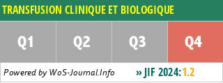 TRANSFUSION CLINIQUE ET BIOLOGIQUE - WoS Journal Info