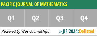 PACIFIC JOURNAL OF MATHEMATICS - WoS Journal Info
