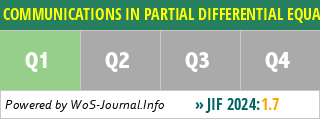 COMMUNICATIONS IN PARTIAL DIFFERENTIAL EQUATIONS - WoS Journal Info