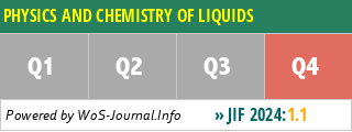 PHYSICS AND CHEMISTRY OF LIQUIDS - WoS Journal Info