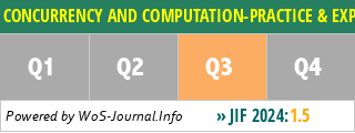 CONCURRENCY AND COMPUTATION-PRACTICE & EXPERIENCE - WoS Journal Info