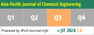 Asia-Pacific Journal of Chemical Engineering - WoS Journal Info