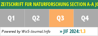 ZEITSCHRIFT FUR NATURFORSCHUNG SECTION A-A JOURNAL OF PHYSICAL SCIENCES - WoS Journal Info