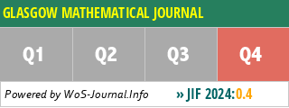 GLASGOW MATHEMATICAL JOURNAL - WoS Journal Info