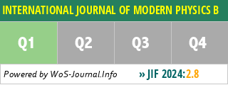 INTERNATIONAL JOURNAL OF MODERN PHYSICS B - Impact Factor, Quartile ...