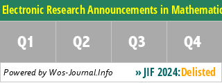 Electronic Research Announcements in Mathematical Sciences - WoS Journal Info