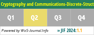 Cryptography and Communications-Discrete-Structures Boolean Functions and Sequences - WoS Journal Info