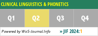 CLINICAL LINGUISTICS & PHONETICS - WoS Journal Info