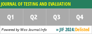 JOURNAL OF TESTING AND EVALUATION - WoS Journal Info