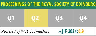 PROCEEDINGS OF THE ROYAL SOCIETY OF EDINBURGH SECTION A-MATHEMATICS - WoS Journal Info