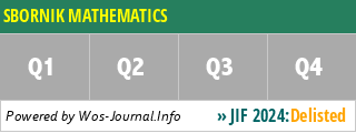 SBORNIK MATHEMATICS - WoS Journal Info