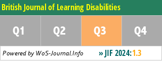 British Journal of Learning Disabilities - WoS Journal Info