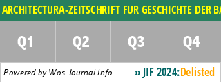 ARCHITECTURA-ZEITSCHRIFT FUR GESCHICHTE DER BAUKUNST - WoS Journal Info