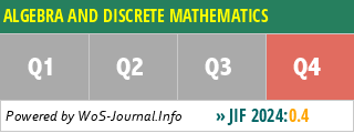 ALGEBRA AND DISCRETE MATHEMATICS - WoS Journal Info