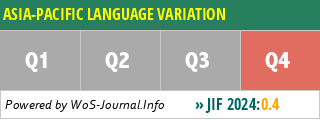 ASIA-PACIFIC LANGUAGE VARIATION - WoS Journal Info