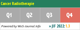 Cancer Radiotherapie - WoS Journal Info
