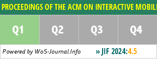 PROCEEDINGS OF THE ACM ON INTERACTIVE MOBILE WEARABLE AND UBIQUITOUS TECHNOLOGIES-IMWUT - WoS Journal Info