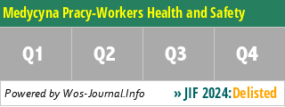 Medycyna Pracy-Workers Health and Safety - WoS Journal Info