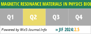 MAGNETIC RESONANCE MATERIALS IN PHYSICS BIOLOGY AND MEDICINE - WoS Journal Info