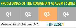 PROCEEDINGS OF THE ROMANIAN ACADEMY SERIES A-MATHEMATICS PHYSICS TECHNICAL SCIENCES INFORMATION SCIENCE - WoS Journal Info