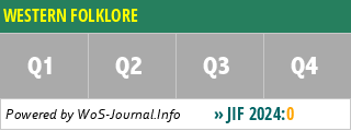 WESTERN FOLKLORE - WoS Journal Info