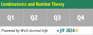 Combinatorics and Number Theory - WoS Journal Info