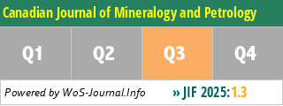 Canadian Journal of Mineralogy and Petrology - WoS Journal Info