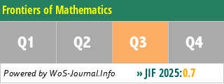 Frontiers of Mathematics - WoS Journal Info