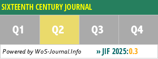 SIXTEENTH CENTURY JOURNAL - WoS Journal Info