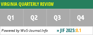 VIRGINIA QUARTERLY REVIEW - WoS Journal Info