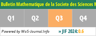 Bulletin Mathematique de la Societe des Sciences Mathematiques de Roumanie - WoS Journal Info